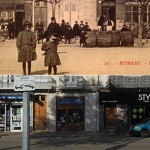 Hier et aujourd’hui : commerces, place d’Armes, en 1908