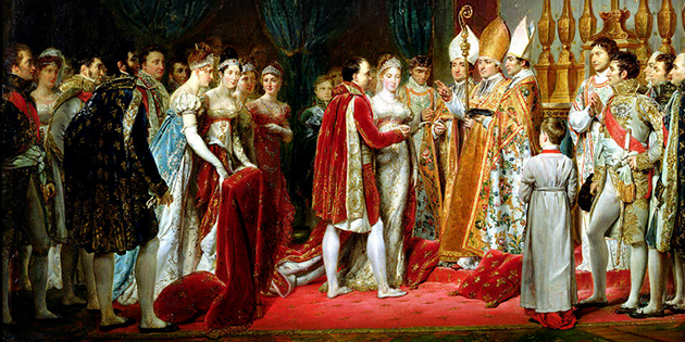 Mariage arrangé de deux militaires romanais en l'honneur de l'union entre Napoléon Ier et Marie-Louise d'Autriche