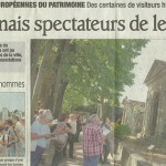 Le Dauphiné Libéré, 18 septembre 2011 : “Les romanais spectateurs de leur histoire”