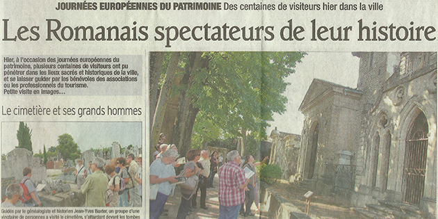 Le Dauphiné Libéré, 18 septembre 2011 : "Les romanais spectateurs de leur histoire"