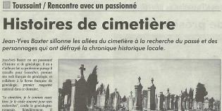 L’Impartial, 27 octobre 2011 : “Histoires de cimetière”