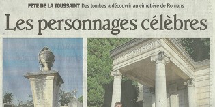 Le Dauphiné Libéré, 1er novembre 2012 : “Les personnages célèbres”