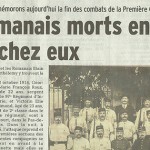 Le Dauphiné Libéré, 11 novembre 2013 : “Ces romanais morts ensemble, loin de chez eux”