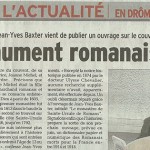 Le Dauphiné Libéré, 4 mai 2014 : “Un monument romanais oublié”