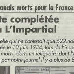 L’Impartial, 13 novembre 2014 : “Une liste complétée grâce à L’Impartial”