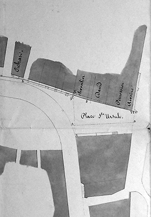 Plan pour la rectification de la place Sainte-Ursule en 1854