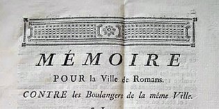 Mémoire pour la ville de Romans contre les boulangers de la même ville, en 1776