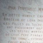 La plaque funéraire des fondateurs de la congrégation des Filles du Sacré-Cœur